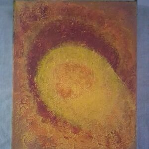 RING OF FIRE. Abstract Yellow and Brown Canvas Art